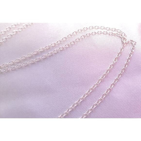 Sterling Silver 925 Plated 18 Inch Rolo Link Chain Necklace New 1/16th" Wide - Picture 3 of 3